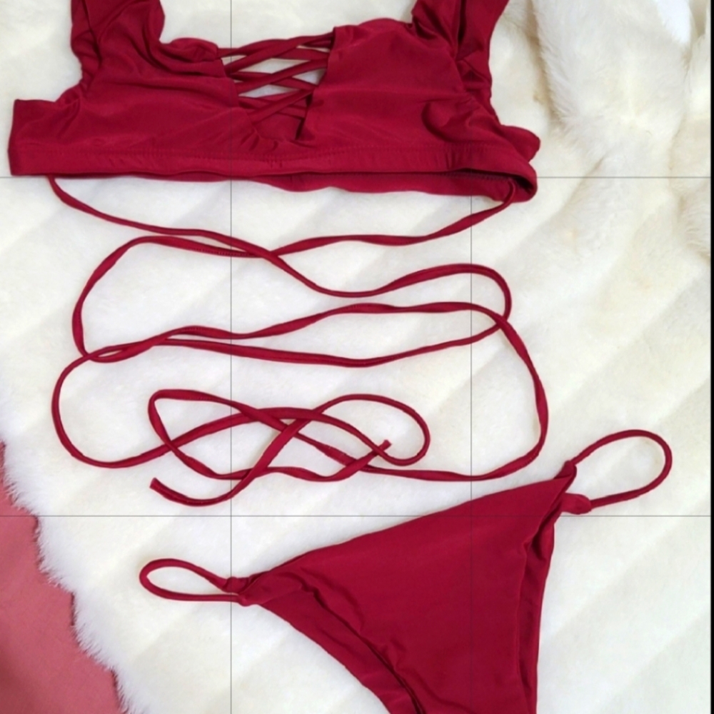 🐚Crisscross tie waist bikini🐚